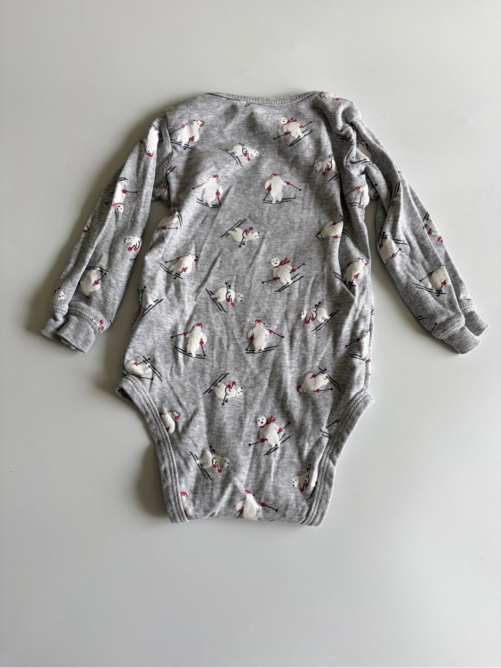 Bundle of Baby Boy Onesies Size 12-18 Months Long Sleeve Blue Gingham Gray Teal - Picture 10 of 16